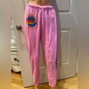 Aviator Nation neon pink sweatpants